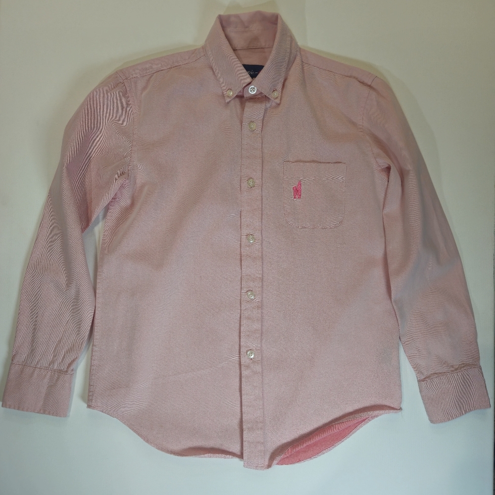 Johnnie-O‎ Shirt Button Down Womens Size 12 Pink Preppy Cotton Pocket Classic